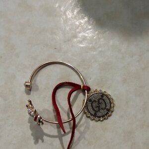 Elegant Gold and Red Bracelet